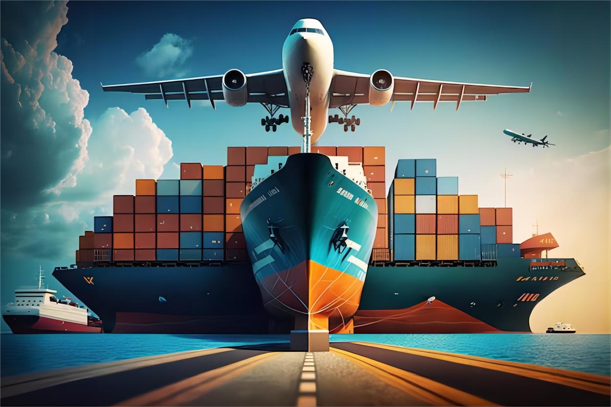 Logistics warehouse with packages ready for door to door delivery