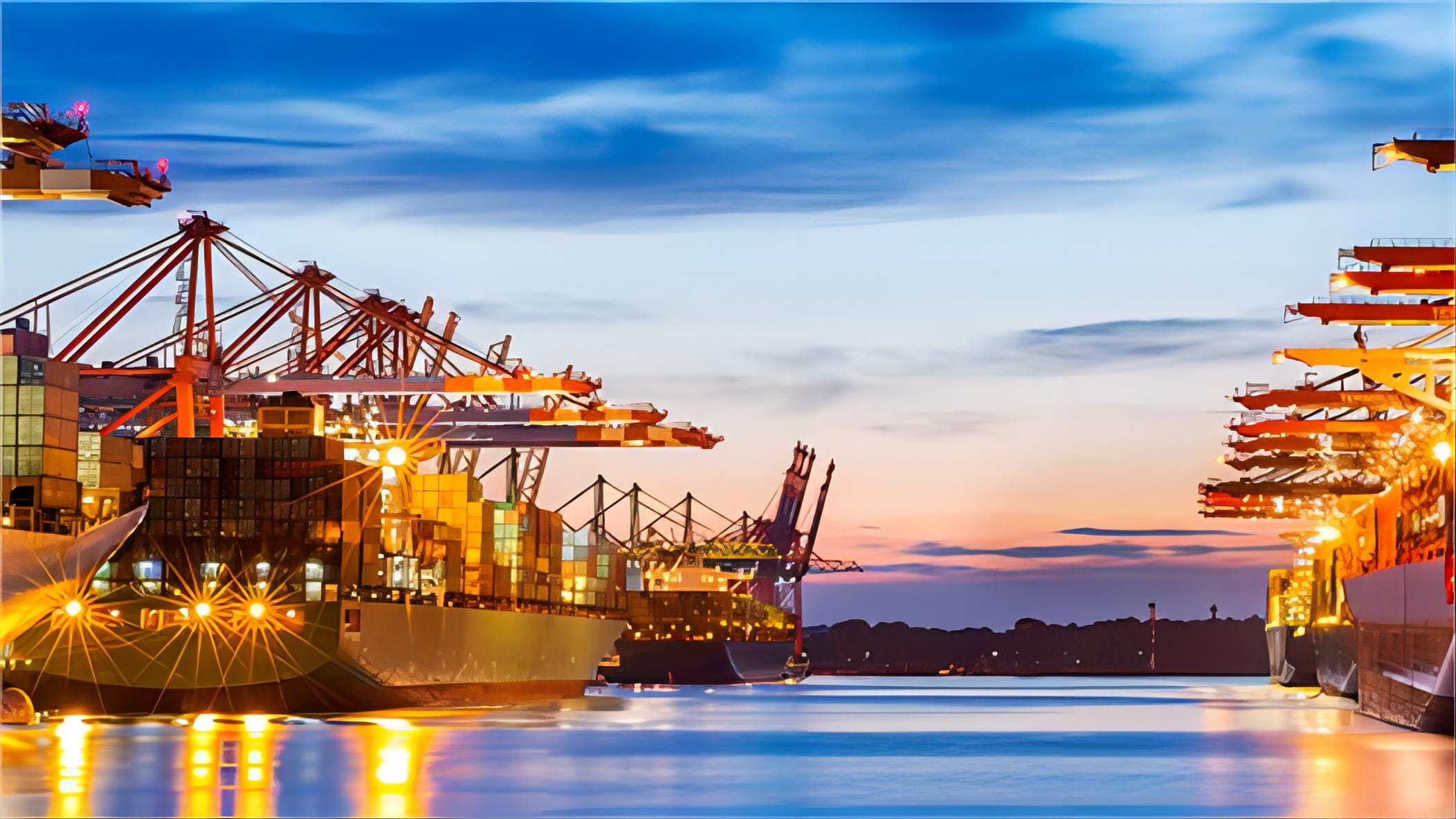 Cargo ship at a busy port representing china to usa shipping top rated singapore