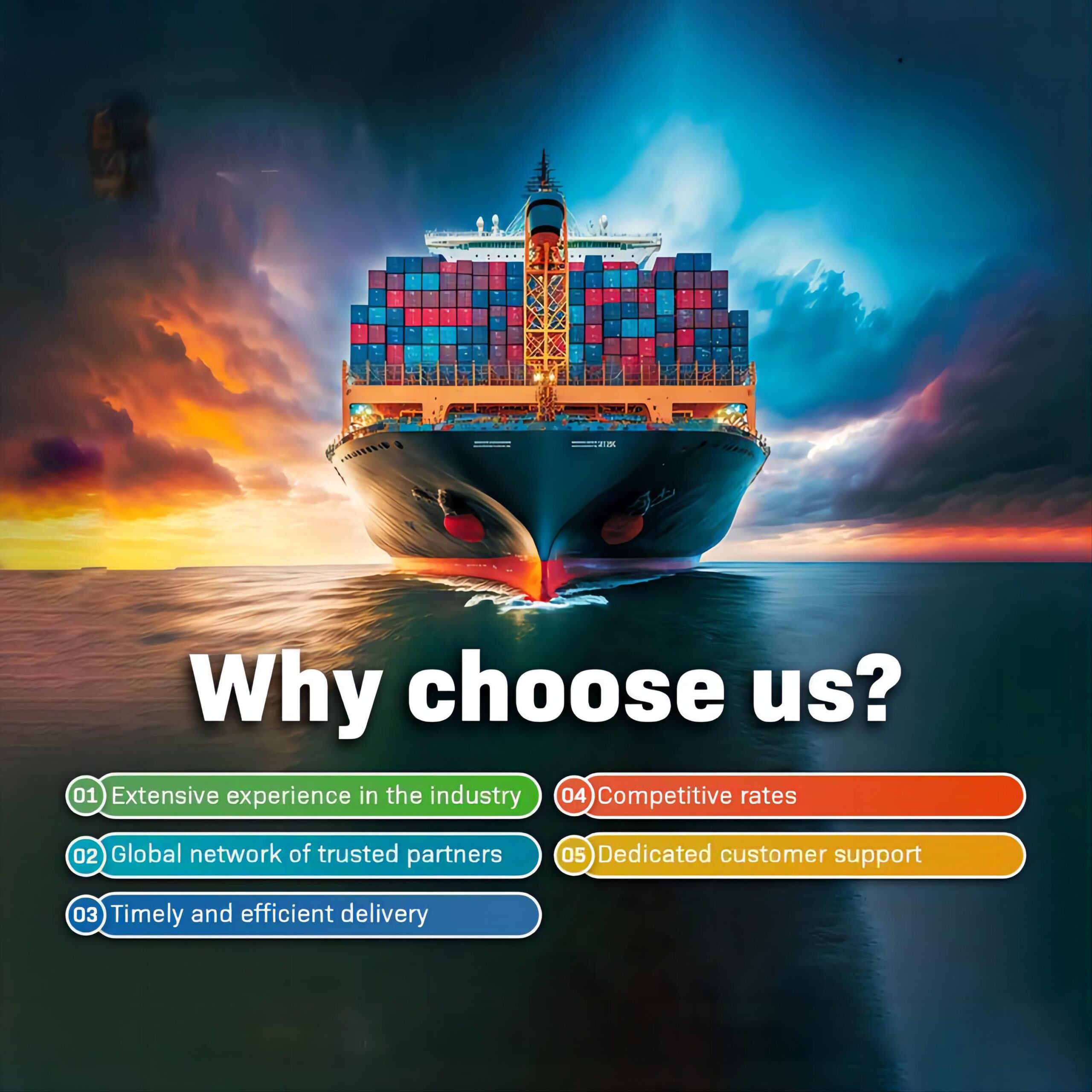 Comparison table of shipping methods for international logistics