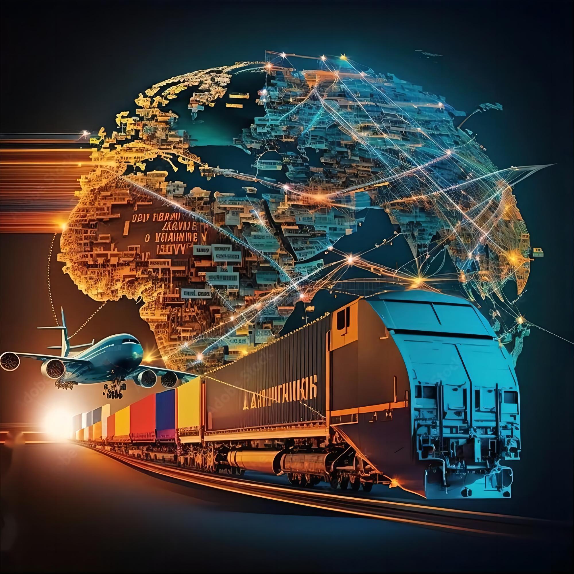 Cargo ships loading at a major Chinese port for shipment to the USA