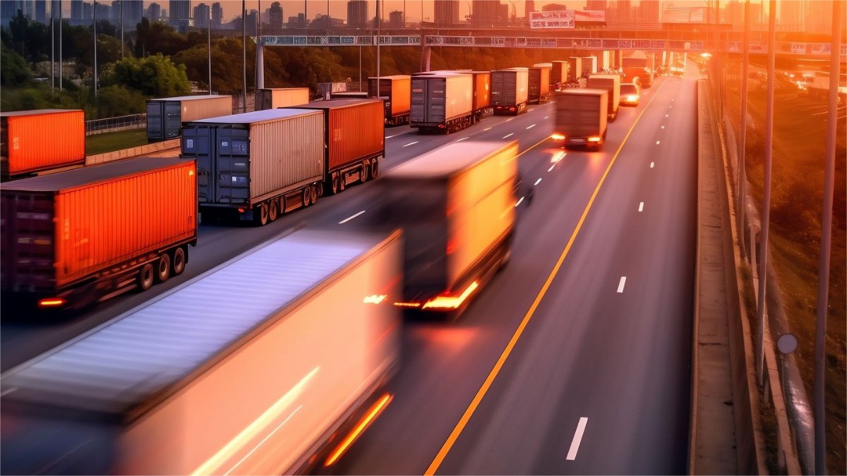 road freight delivery from port to warehouse